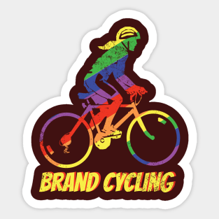 Cycling Woman T-shirt Sticker